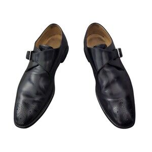 Bally Mappy Monk Strap Shoes Mens Size 12D Black Leather